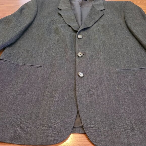 Vintage Claiborne Men's Blazer Sport Coat 44R Dusty Brown 3 Button 1990s Suit - Picture 3 of 13